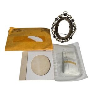 Oval Ornate Metal Cameo Frame with Stand and Crafting Kit Frame Offer